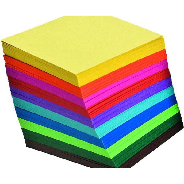 Papier Origami 5x5 Cm 500 Feuilles Dans 10ti Couleurs, Artisanat fait à la Main, Boucle d'Art, d'Art - Photo n°1