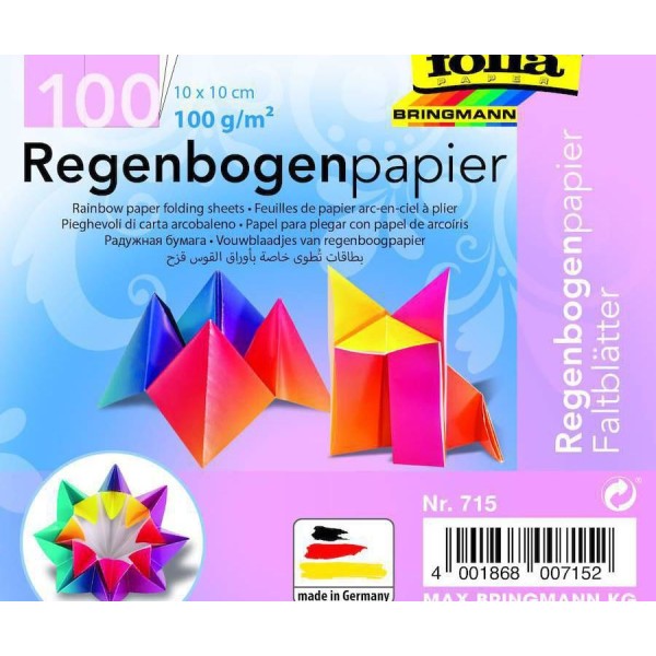 Origami Arc-En-Ciel De Papier De 10 X10 Cm 100 Feuilles, De La Décoration Origami, Papier Découpé, D - Photo n°2