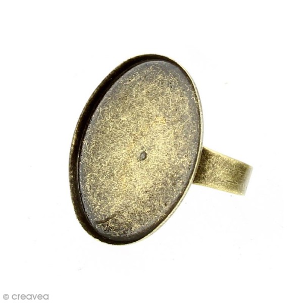 Bague plateau rebord - Ovale - Bronze - 25 x 18 mm - Avec packaging - 1 pce - Photo n°3