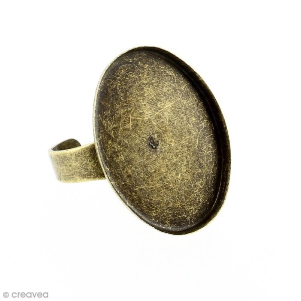 Bague plateau rebord - Ovale - Bronze - 25 x 18 mm - Avec packaging - 1 pce - Photo n°1