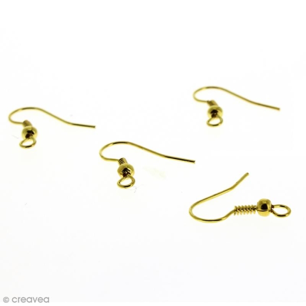 Crochets d'oreilles avec anneau - Doré - 18 mm - 4 pcs - Photo n°1