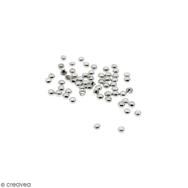 Perles à écraser argenté 2 mm x 50 - Photo n°1