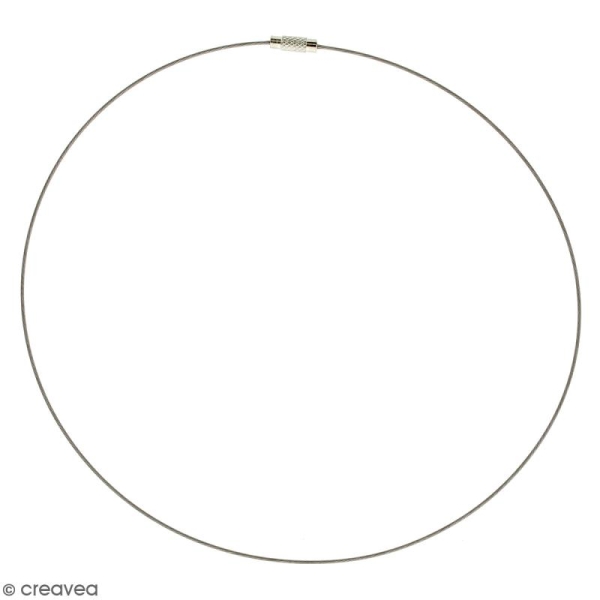 Collier tour de cou cable - Argenté - 15 cm - 1 pce - Photo n°1