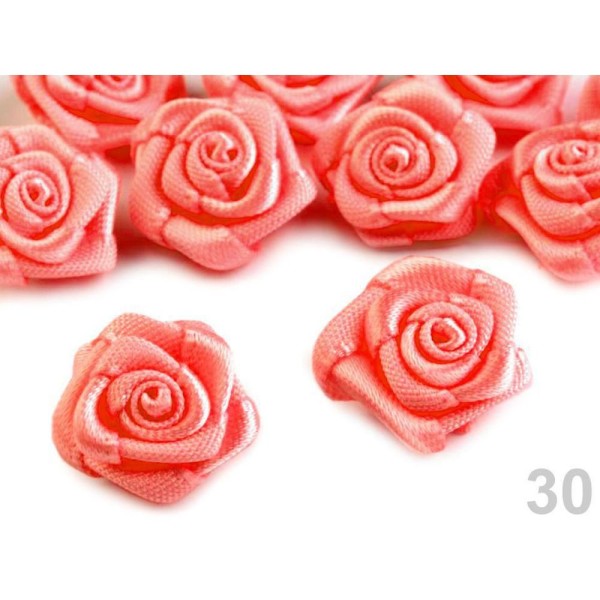 10pc 30 Fusion de Corail Tissu Rose Ø15mm, Coudre-sur Appliques de Fleurs, de Vêtements, de Chaussur - Photo n°1