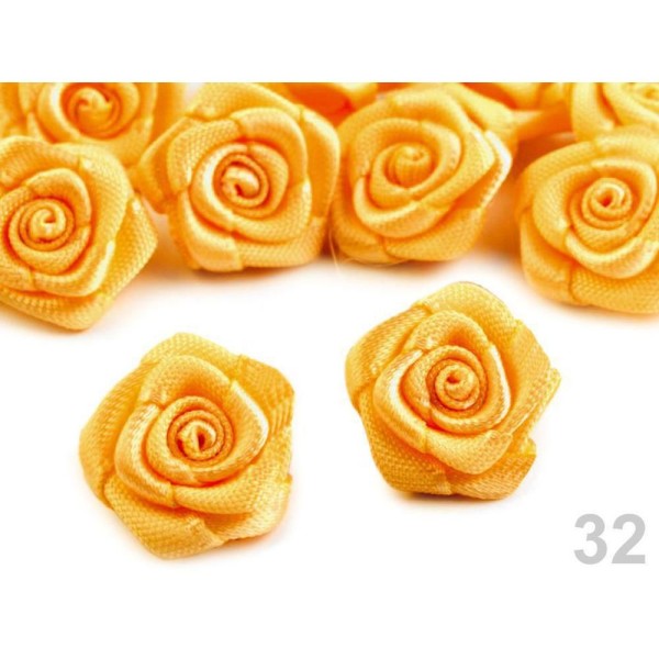 10pc 32 Miel et à la Moutarde de Tissu Rose Ø15mm, Coudre-sur Appliques de Fleurs, de Vêtements, de - Photo n°1