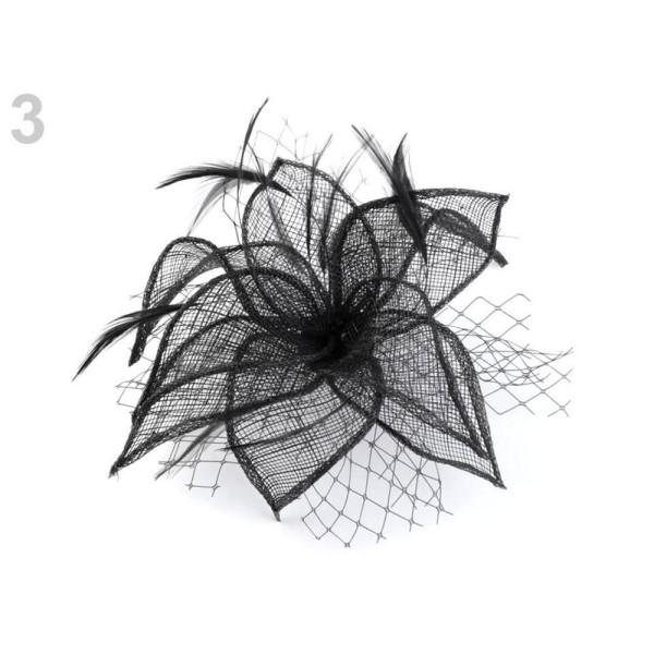 1pc 3 Noir Fascinator / Broche Fleur, Fascinators, la Mode des Chapeaux Et Accessoires - Photo n°1
