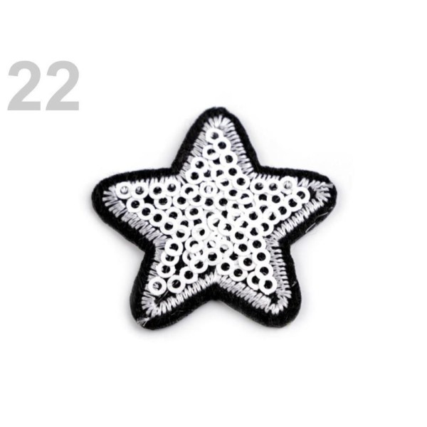 2pc Fer Blanc Sur le Patch Étoiles Avec des Paillettes, des Patchs, Coudre-sur, au Fer Et à la réfle - Photo n°1