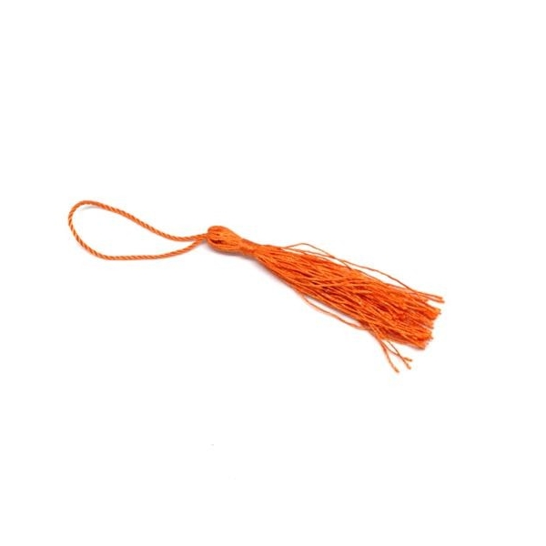 3 Pompons Orange Vif Brillant En Polyester - Idéal Porte Clef - Photo n°1