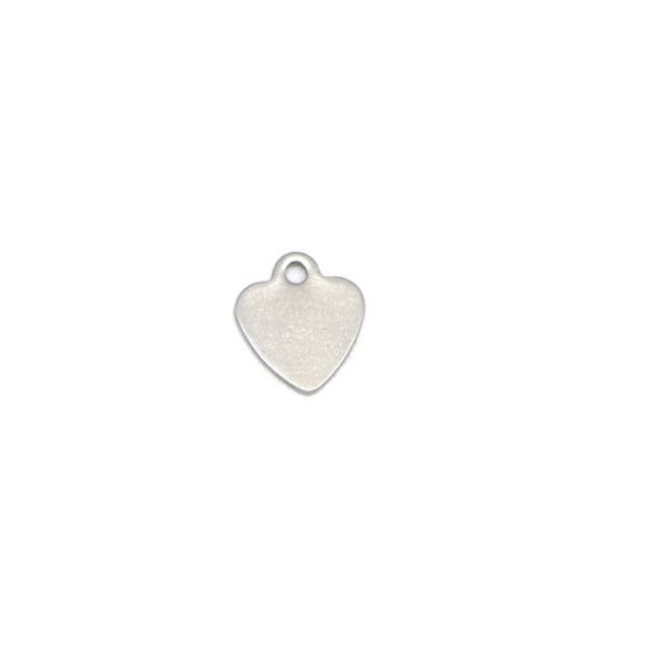 10 Petites Breloques Coeur Argenté En Acier Inoxydable 11mm X 10mm - Photo n°3