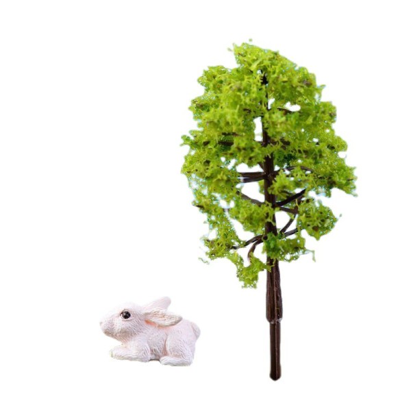 2pcs Arbre Vert Plantes Artificielles Arbres Miniatures Intérieur Miniature Maison de Poupée de la F - Photo n°1