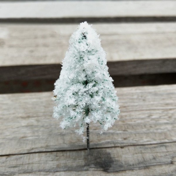 2pcs Blanc de Neige Arbre de Noël Arbre de Plantes Artificielles Arbres Miniatures Intérieur Miniatu - Photo n°2