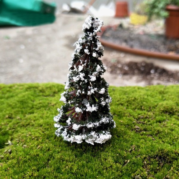 2pcs Blanc de Neige Vert de l'Arbre de Noël Arbre de Plantes Artificielles Arbres Miniatures Intérie - Photo n°1