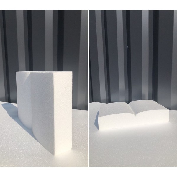 Livre ouvert en polystyrène, long. 20 cm x larg.14.5 cm ép. 5 cm, densité supérieure à customiser - Photo n°3