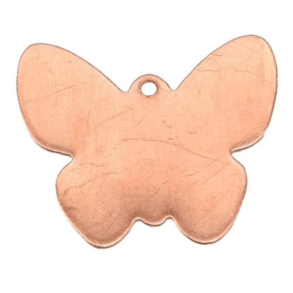 Lot de 10 Pendentifs en cuivre Papillon 1 trou, ébauche 22 x 22 mm, pour émaillage - Photo n°1