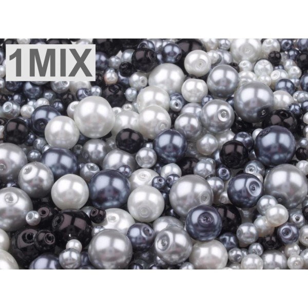 100g 1 Mélange de Verre Ronde, Imitation de Perles de Perles Mix de Tailles Et De Couleurs Ø4-12mm, - Photo n°1