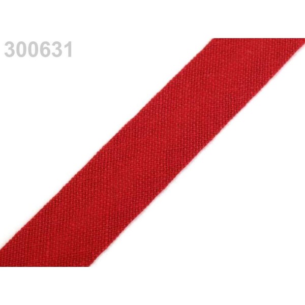 25m 300 631 Fiery Rouge Seul Pli de Biais de Coton Largeur 14mm, Et les Autres bandes Pliées, Mercer - Photo n°1