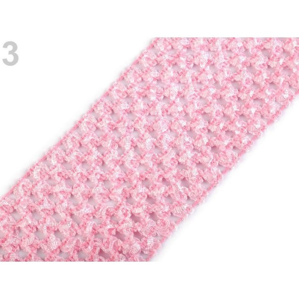 3m 3 Light Rose Crochet Élastique Extensible Largeur de Bande de 7 Cm de Tutu, d'Autres, Tricot, Mer - Photo n°1