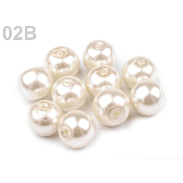 50g 02b Crème plus légère Rond Verre Perles Imitation Perles de 8mm, de Perles de Mariage, Perle de - Photo n°1
