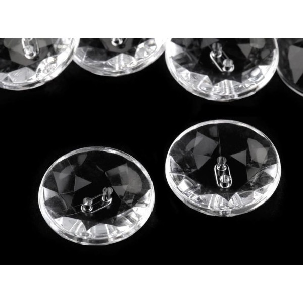 10pc Bouton Transparent Cristal Taille 40', Plastique, 2-trou Et Boutons de Fixation, de la Mercerie - Photo n°1