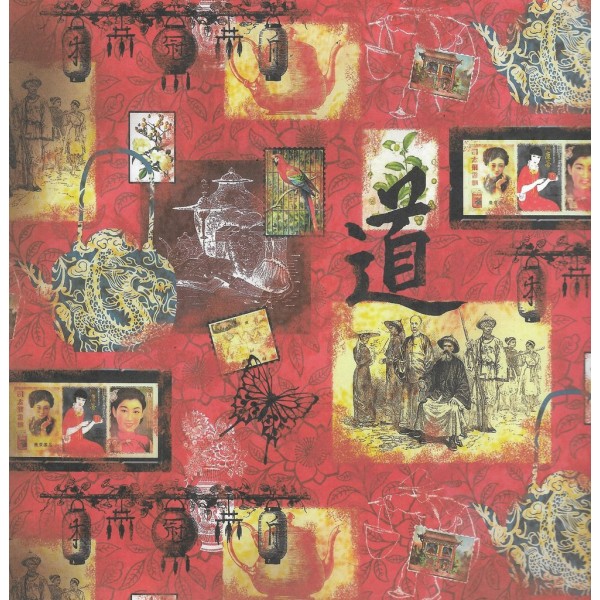 Feuille Papier Scrapbooking Chine AncienneSBB168 Stamperia 30x30 cm imprimé recto-verso - Photo n°2