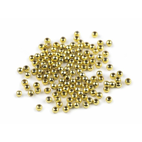 10g 3 d'Or Perles de Plastique Regard Ø3mm, Large Trou en Tirant - Photo n°2