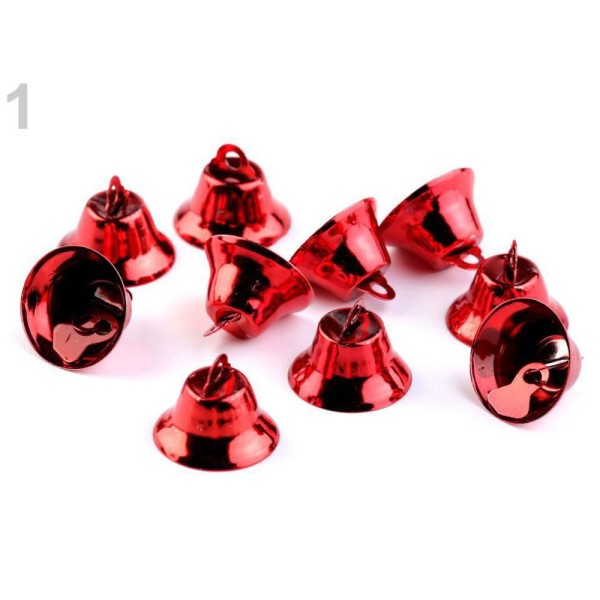 10pc 1 Rouge Fraise en Métal Petite Cloche 12x20mm, Bells, Jingle Et Autres Décorations - Photo n°1