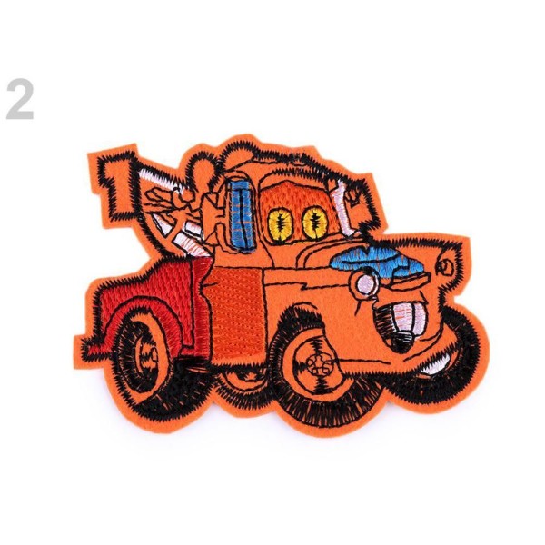 1pc Orange au Fer à repasser Patch Camion, Patchesand Coudre sur les taches, Coudre-sur, de réflexio - Photo n°1