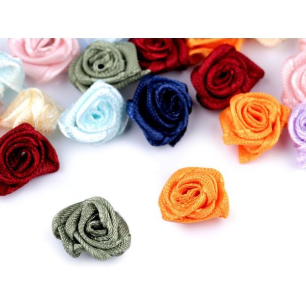 50pc Aléatoire Tissu de Mélange de Rose 12-15mm, Coudre-sur Appliques de Fleurs, de Vêtements, de Ch - Photo n°1