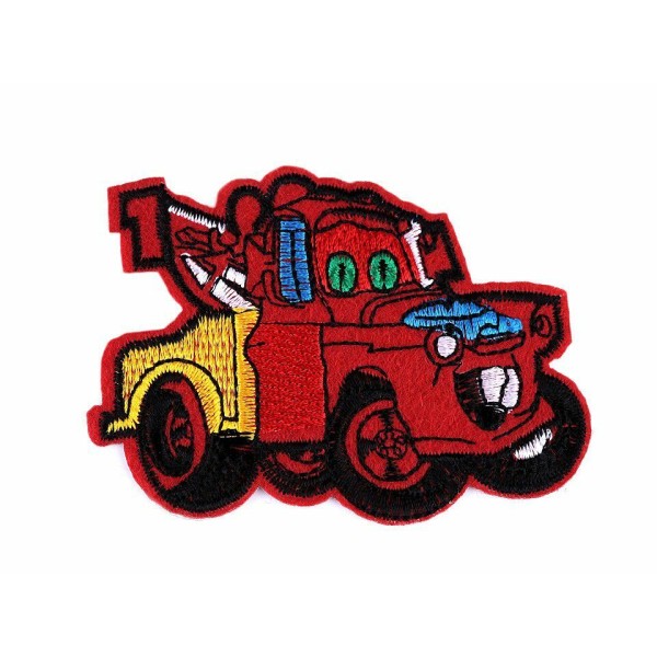 1pc Rouge au Fer à repasser Patch Camion, Patchesand Coudre sur les taches, Coudre-sur, de réflexion - Photo n°1
