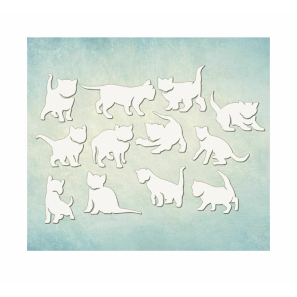1 Set Cats Coup de carton, Chipboards, Décor de carton, Éléments de décoration, Scrapbooking, Papier - Photo n°1