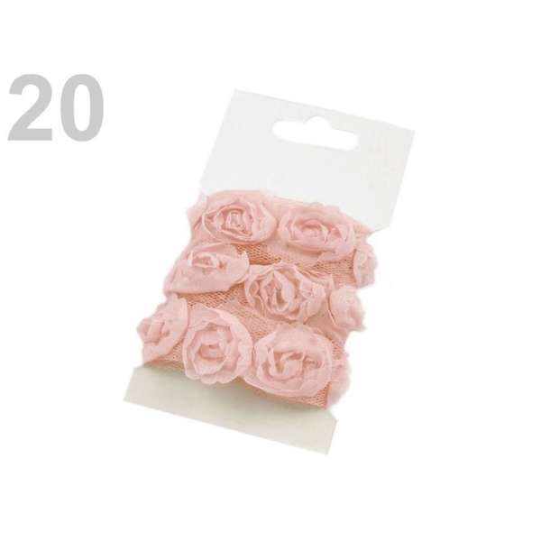 1card 20 de la Poudre de Tulle Rose Garniture Largeur 20mm, Tulle,mousseline de soie Et de Dentelles - Photo n°1
