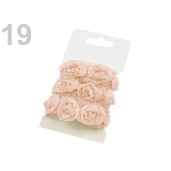 1card 19 Saumon Tulle Rose Garniture Largeur 20mm, Tulle,mousseline de soie Et de Dentelles, Galons - Photo n°1