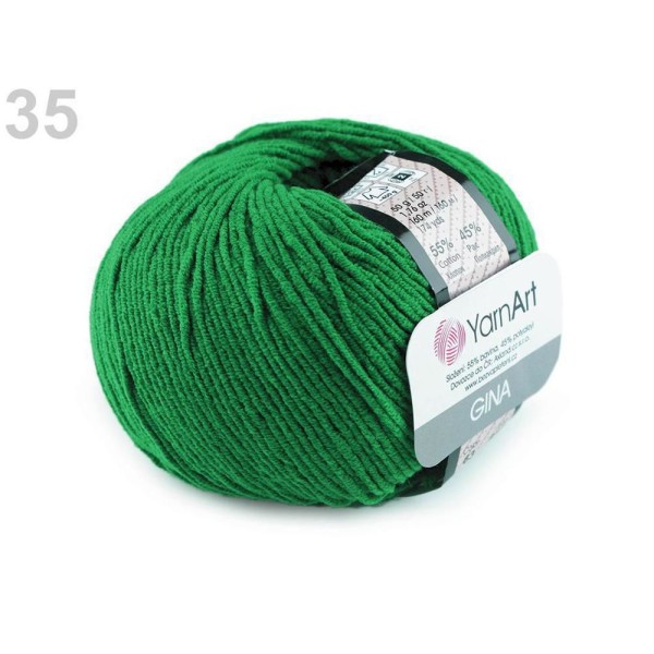 1pc 35 (52) Vert Émeraude du Fil à Tricoter Gina 50g Yarnart, Tricot, Crochet, Broderie, Mercerie, - Photo n°1
