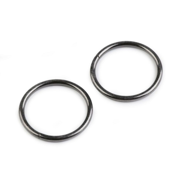 10pc Noir Nickel-Métal-O-rings Ø30mm, des Vêtements Et des anneaux en D, Matériel / Mercerie - Photo n°1