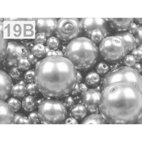 100g 19b Darksilver Rond Verre Perles Imitation Perles Mix De Tailles Env. Ø4-12mm, Fausses Perles, - Photo n°1