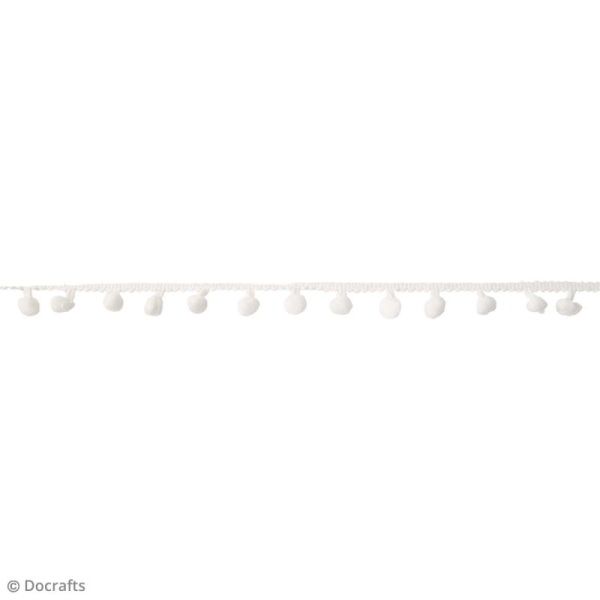 Galons à pompons Blanc - 3 mètres - Photo n°2