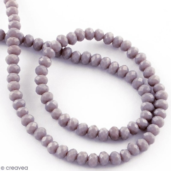Perle Violet clair opaque à facettes - 8 mm - Photo n°2