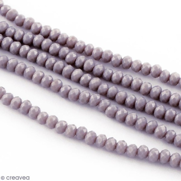 Perle Violet clair opaque à facettes - 8 mm - Photo n°3