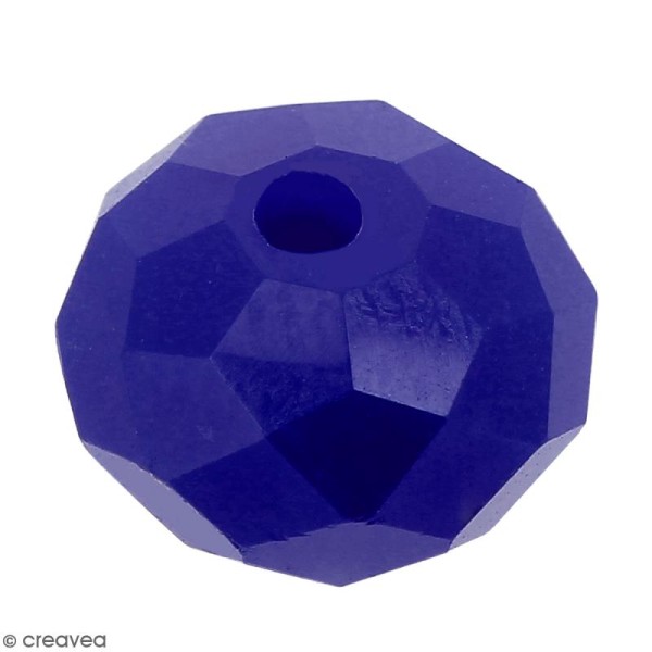 Perle Bleu indigo opaque à facettes - 8 mm - Photo n°1