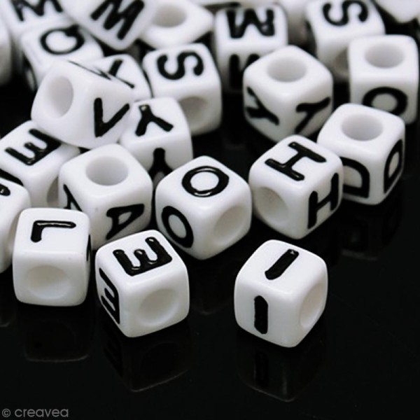 Perles alphabet cubes 7 mm - Assortiment 500 g - Photo n°3