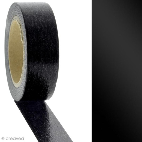 Masking tape Noir mat - 1,5 cm x 10 m - Photo n°2
