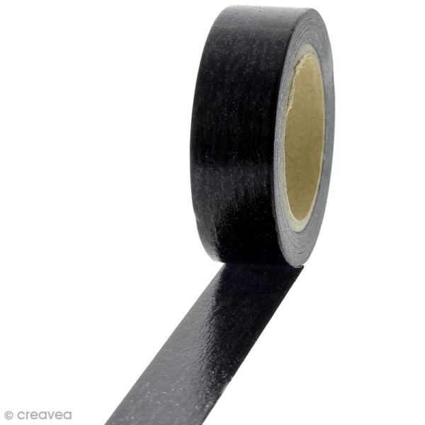 Masking tape Noir mat - 1,5 cm x 10 m - Photo n°1