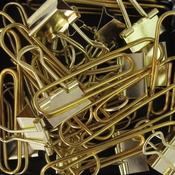 Set Maxi trombones et Pinces clip - Jaune doré - 30 pcs - Photo n°3