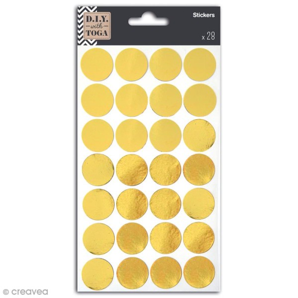 Stickers dorés - Confettis ronds - 28 pcs - Photo n°1