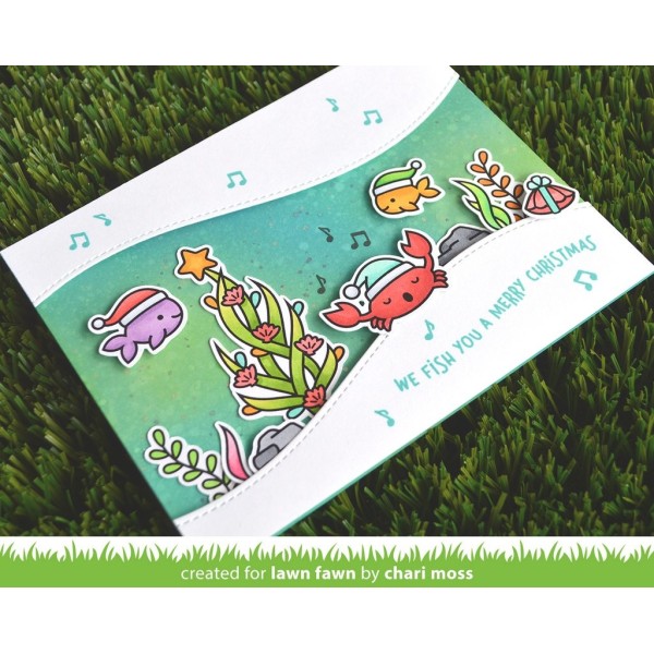 Tampon transparent Lawn Fawn - Christmas Fishes - 33 pcs - Photo n°3