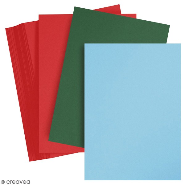 Papier cartonné A4 - 180 g - 100 feuilles - Plusieurs coloris - Photo n°1
