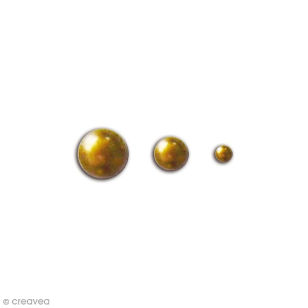 Perles adhésives - Dorées - 50 pcs - Photo n°1