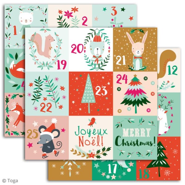 Stickers de l'Avent Toga Noël en forêt - 25 pcs - Photo n°2