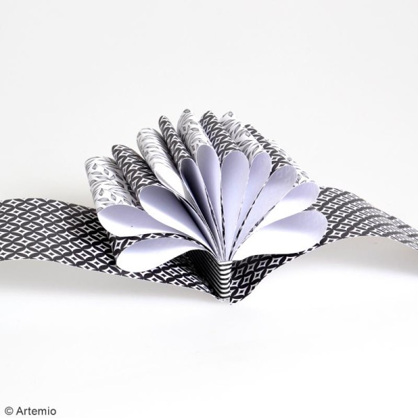 Ruban en papier Black & White - Feuilles - 5 cm x 6,5 m - Photo n°5