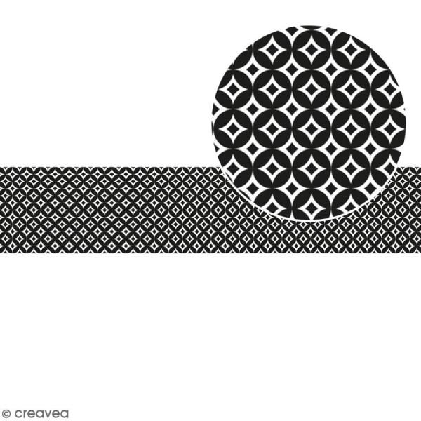 Ruban en papier Black & White - Ronds - 5 cm x 6,5 m - Photo n°2